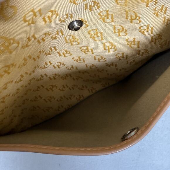 Vintage Dooney & Bourke Crossbody Bag Yellow Monogram DB Logo Canvas - Picture 9 of 9